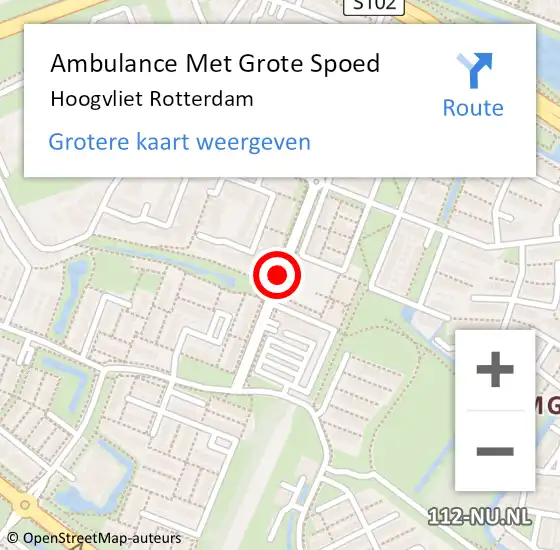 Locatie op kaart van de 112 melding: Ambulance Met Grote Spoed Naar Hoogvliet Rotterdam op 24 augustus 2017 23:01