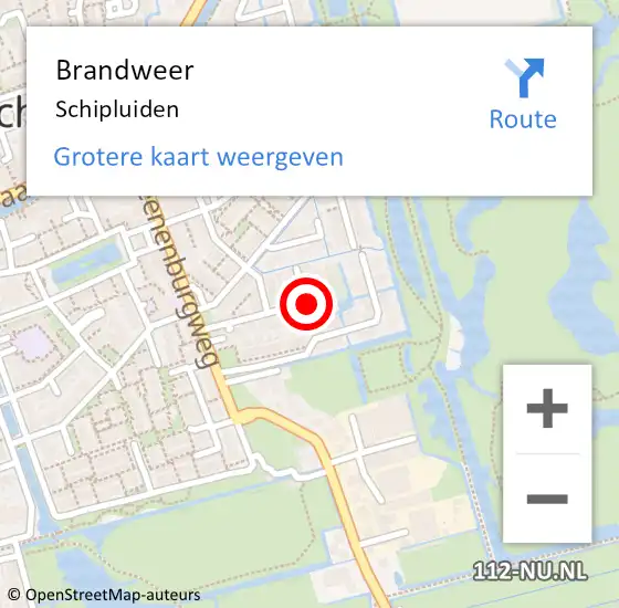 Locatie op kaart van de 112 melding: Brandweer Schipluiden op 24 augustus 2017 23:17