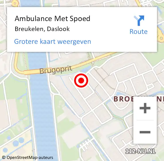 Locatie op kaart van de 112 melding: Ambulance Met Spoed Naar Breukelen, Daslook op 25 augustus 2017 01:27