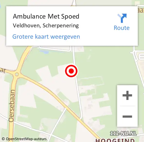 Locatie op kaart van de 112 melding: Ambulance Met Spoed Naar Veldhoven, Scherpenering op 25 augustus 2017 04:00