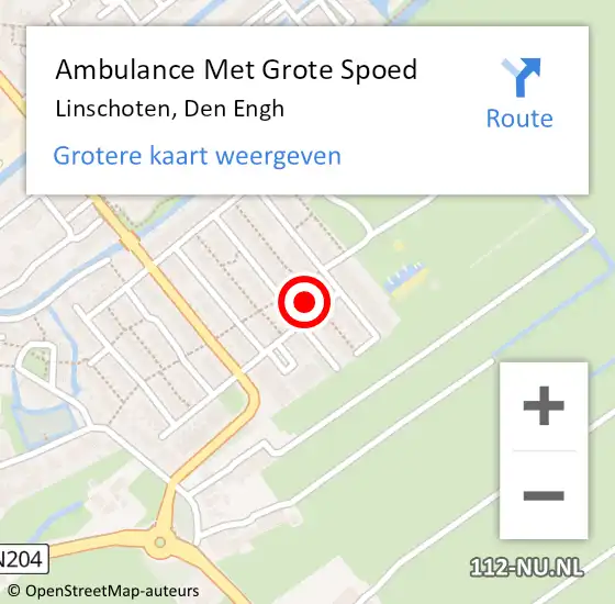 Locatie op kaart van de 112 melding: Ambulance Met Grote Spoed Naar Linschoten, Den Engh op 25 augustus 2017 06:07