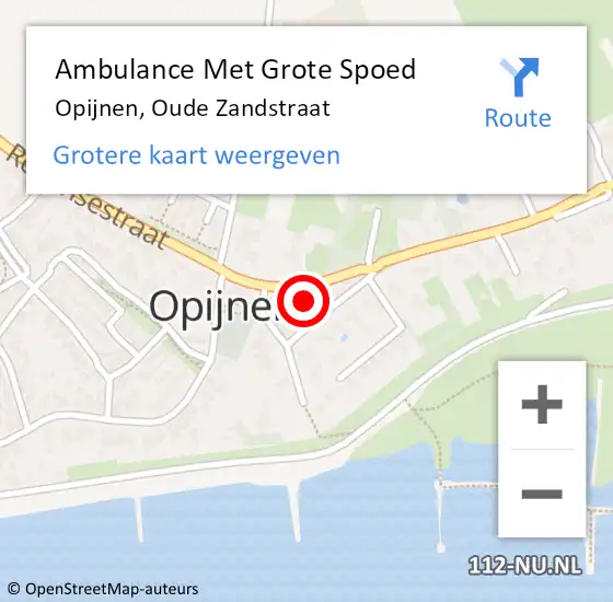 Locatie op kaart van de 112 melding: Ambulance Met Grote Spoed Naar Opijnen, Oude Zandstraat op 25 augustus 2017 06:25