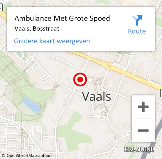 Locatie op kaart van de 112 melding: Ambulance Met Grote Spoed Naar Vaals, Bosstraat op 30 januari 2014 14:25