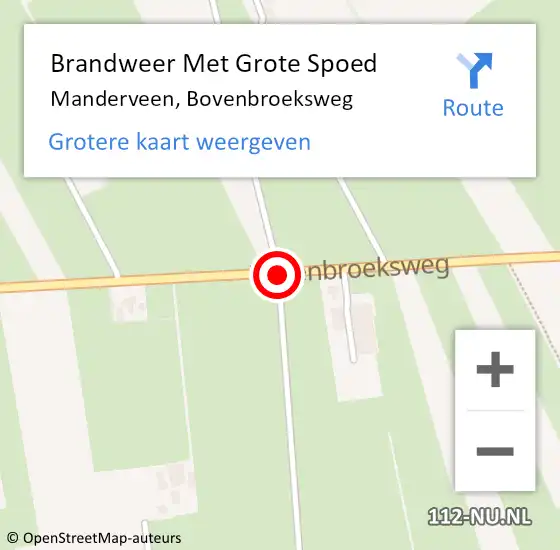 Locatie op kaart van de 112 melding: Brandweer Met Grote Spoed Naar Manderveen, Bovenbroeksweg op 25 augustus 2017 09:40