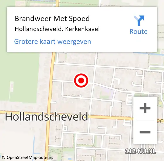 Locatie op kaart van de 112 melding: Brandweer Met Spoed Naar Hollandscheveld, Kerkenkavel op 25 augustus 2017 11:30