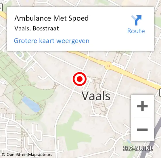 Locatie op kaart van de 112 melding: Ambulance Met Spoed Naar Vaals, Bosstraat op 30 januari 2014 14:45