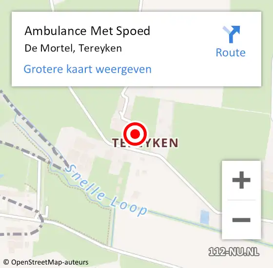 Locatie op kaart van de 112 melding: Ambulance Met Spoed Naar De Mortel, Tereyken op 25 augustus 2017 14:48