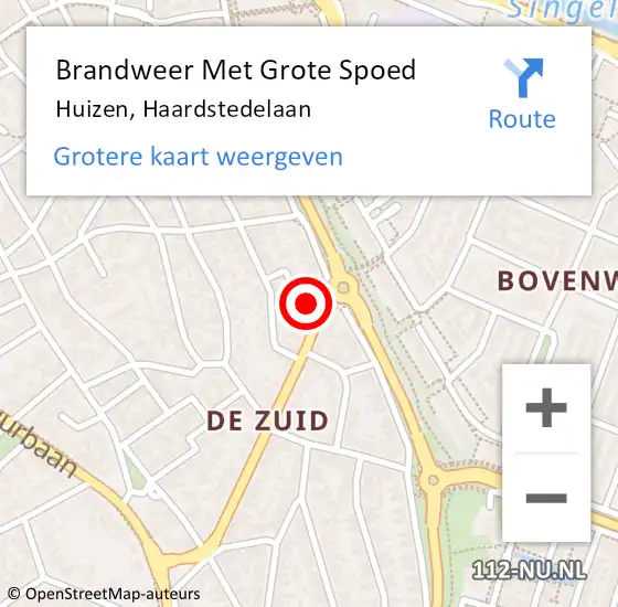 Locatie op kaart van de 112 melding: Brandweer Met Grote Spoed Naar Huizen, Haardstedelaan op 25 augustus 2017 15:43