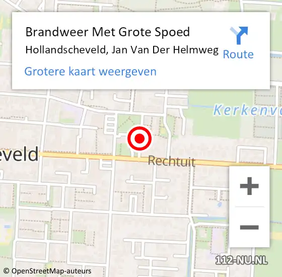 Locatie op kaart van de 112 melding: Brandweer Met Grote Spoed Naar Hollandscheveld, Jan Van Der Helmweg op 25 augustus 2017 16:36