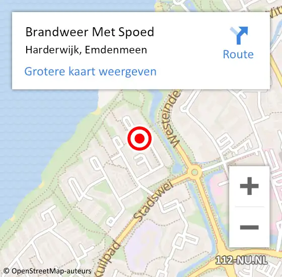 Locatie op kaart van de 112 melding: Brandweer Met Spoed Naar Harderwijk, Emdenmeen op 25 augustus 2017 20:32