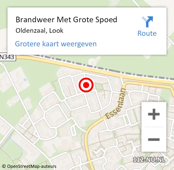 Locatie op kaart van de 112 melding: Brandweer Met Grote Spoed Naar Oldenzaal, Look op 26 augustus 2017 00:27