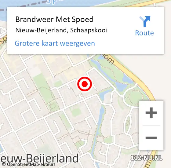 Locatie op kaart van de 112 melding: Brandweer Met Spoed Naar Nieuw-Beijerland, Schaapskooi op 26 augustus 2017 01:55