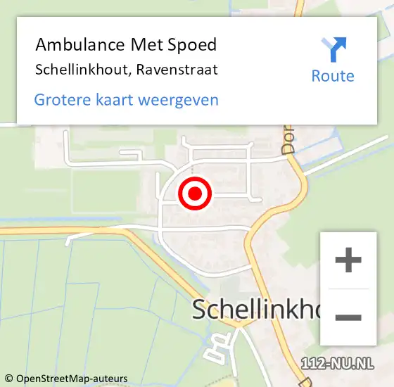 Locatie op kaart van de 112 melding: Ambulance Met Spoed Naar Schellinkhout, Ravenstraat op 26 augustus 2017 04:03