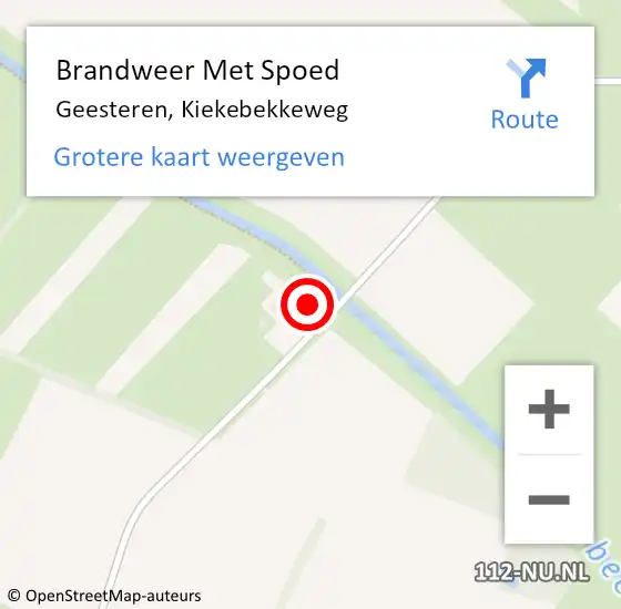 Locatie op kaart van de 112 melding: Brandweer Met Spoed Naar Geesteren, Kiekebekkeweg op 26 augustus 2017 06:21