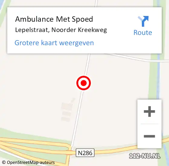 Locatie op kaart van de 112 melding: Ambulance Met Spoed Naar Lepelstraat, Noorder Kreekweg op 26 augustus 2017 10:45