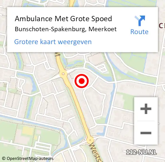 Locatie op kaart van de 112 melding: Ambulance Met Grote Spoed Naar Bunschoten-Spakenburg, Meerkoet op 26 augustus 2017 10:50