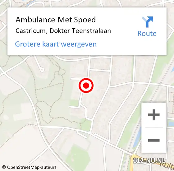 Locatie op kaart van de 112 melding: Ambulance Met Spoed Naar Castricum, Dokter Teenstralaan op 26 augustus 2017 10:58