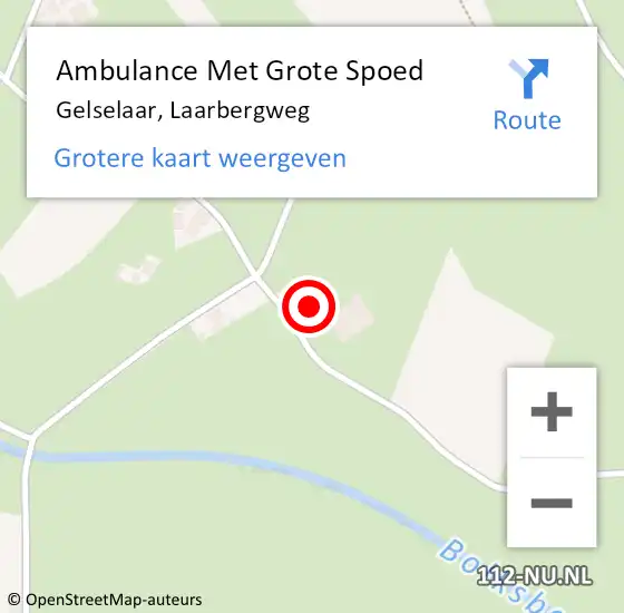 Locatie op kaart van de 112 melding: Ambulance Met Grote Spoed Naar Gelselaar, Laarbergweg op 26 augustus 2017 11:09