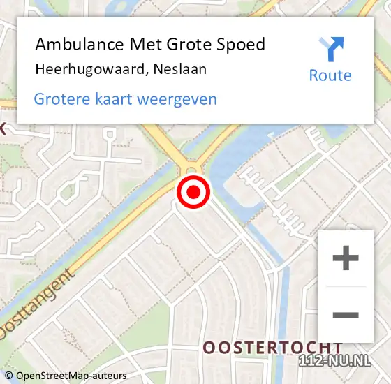 Locatie op kaart van de 112 melding: Ambulance Met Grote Spoed Naar Heerhugowaard, Neslaan op 26 augustus 2017 12:56