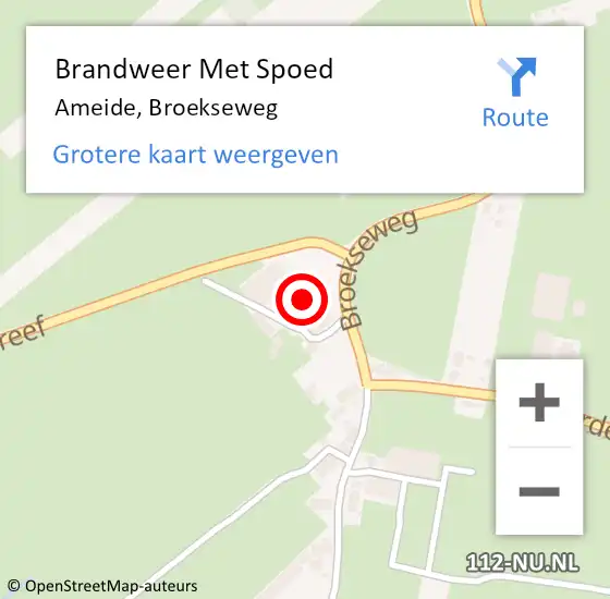 Locatie op kaart van de 112 melding: Brandweer Met Spoed Naar Ameide, Broekseweg op 26 augustus 2017 13:36