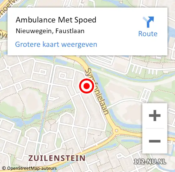 Locatie op kaart van de 112 melding: Ambulance Met Spoed Naar Nieuwegein, Faustlaan op 26 augustus 2017 13:41