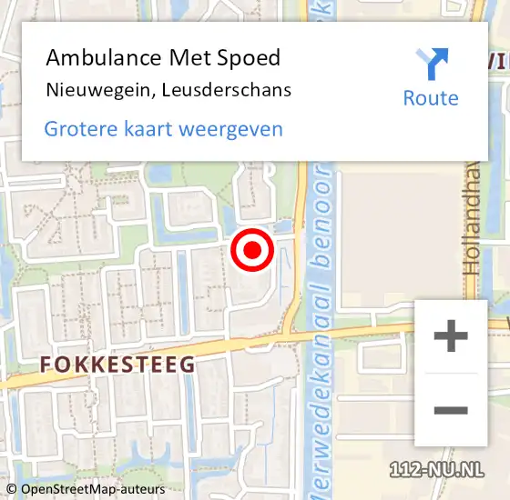 Locatie op kaart van de 112 melding: Ambulance Met Spoed Naar Nieuwegein, Leusderschans op 26 augustus 2017 14:38