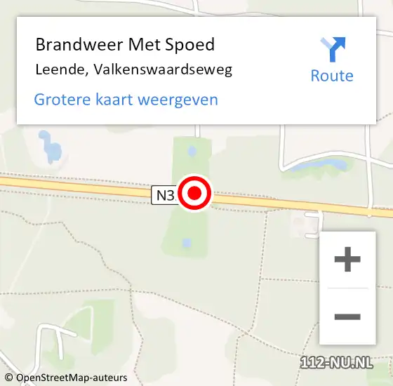 Locatie op kaart van de 112 melding: Brandweer Met Spoed Naar Leende, Valkenswaardseweg op 26 augustus 2017 15:56