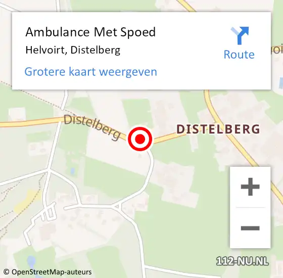 Locatie op kaart van de 112 melding: Ambulance Met Spoed Naar Helvoirt, Distelberg op 26 augustus 2017 16:30