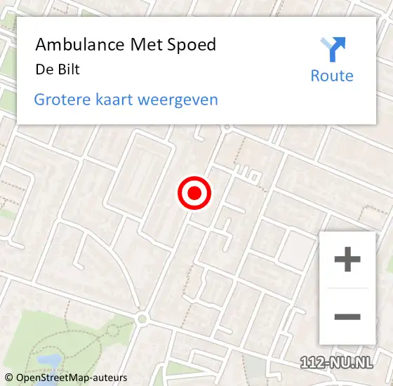 Locatie op kaart van de 112 melding: Ambulance Met Spoed Naar De Bilt op 26 augustus 2017 16:57