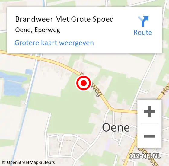 Locatie op kaart van de 112 melding: Brandweer Met Grote Spoed Naar Oene, Eperweg op 26 augustus 2017 17:59