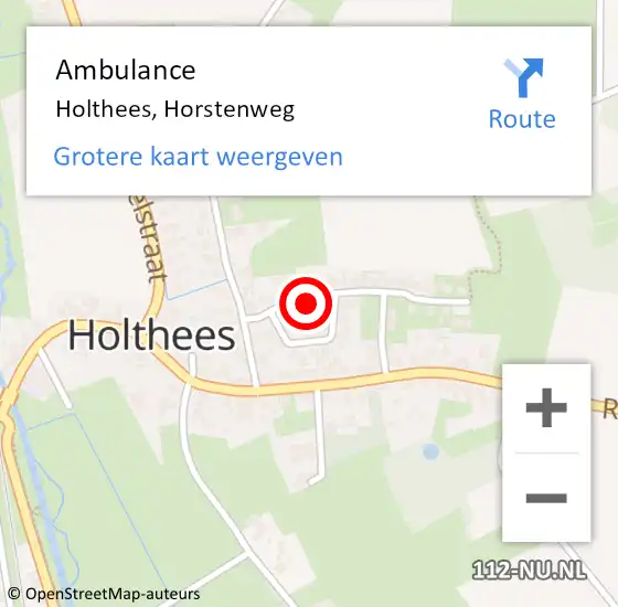 Locatie op kaart van de 112 melding: Ambulance Holthees, Horstenweg op 30 januari 2014 17:08