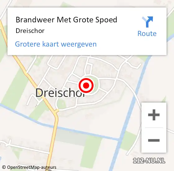 Locatie op kaart van de 112 melding: Brandweer Met Grote Spoed Naar Dreischor op 26 augustus 2017 21:55