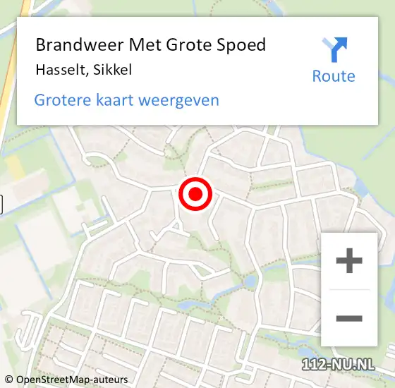 Locatie op kaart van de 112 melding: Brandweer Met Grote Spoed Naar Hasselt, Sikkel op 26 augustus 2017 22:09