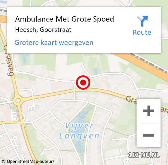 Locatie op kaart van de 112 melding: Ambulance Met Grote Spoed Naar Heesch, Goorstraat op 26 augustus 2017 23:05