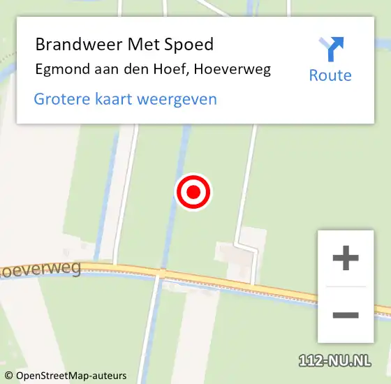 Locatie op kaart van de 112 melding: Brandweer Met Spoed Naar Egmond aan den Hoef, Hoeverweg op 26 augustus 2017 23:28