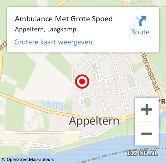 Locatie op kaart van de 112 melding: Ambulance Met Grote Spoed Naar Appeltern, Laagkamp op 27 augustus 2017 04:01