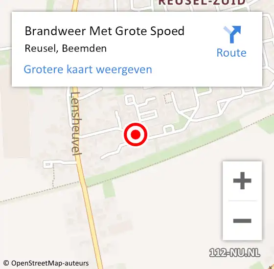 Locatie op kaart van de 112 melding: Brandweer Met Grote Spoed Naar Reusel, Beemden op 27 augustus 2017 05:23