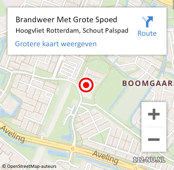 Locatie op kaart van de 112 melding: Brandweer Met Grote Spoed Naar Hoogvliet Rotterdam, Schout Palspad op 27 augustus 2017 07:50