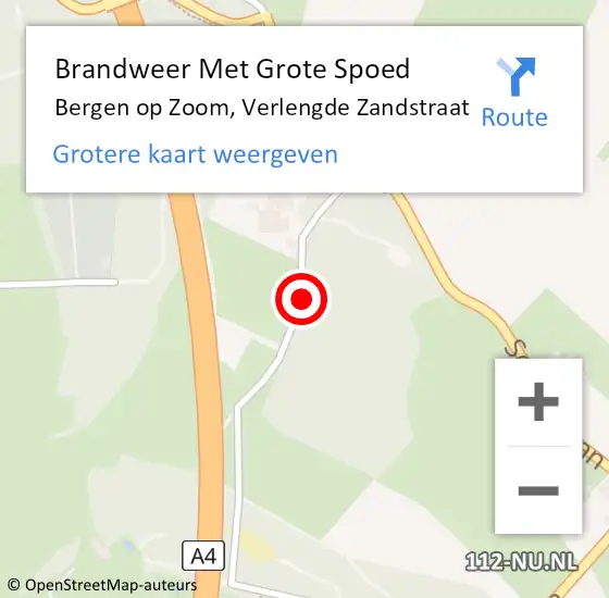 Locatie op kaart van de 112 melding: Brandweer Met Grote Spoed Naar Bergen op Zoom, Verlengde Zandstraat op 27 augustus 2017 08:34