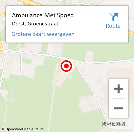 Locatie op kaart van de 112 melding: Ambulance Met Spoed Naar Dorst, Groenestraat op 30 januari 2014 17:46