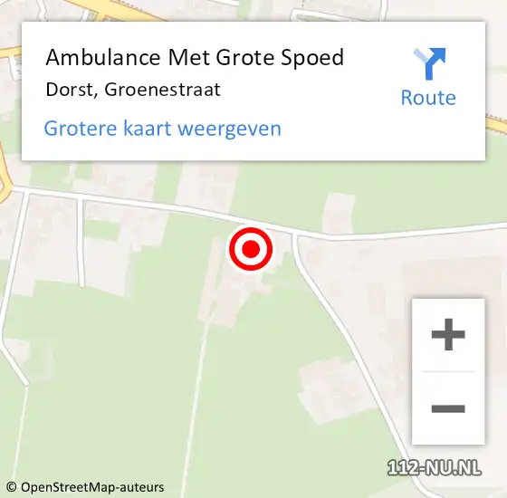 Locatie op kaart van de 112 melding: Ambulance Met Grote Spoed Naar Dorst, Groenestraat op 30 januari 2014 17:50