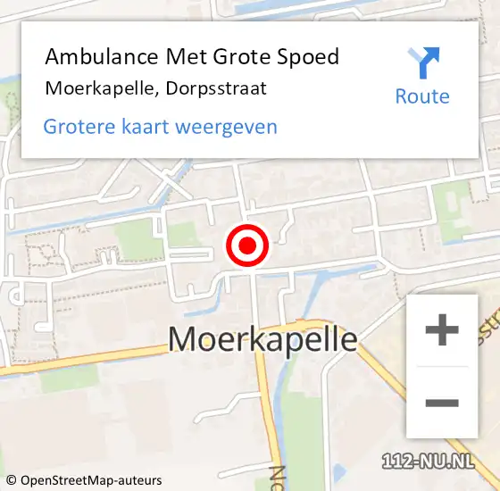 Locatie op kaart van de 112 melding: Ambulance Met Grote Spoed Naar Moerkapelle, Dorpsstraat op 27 augustus 2017 10:21