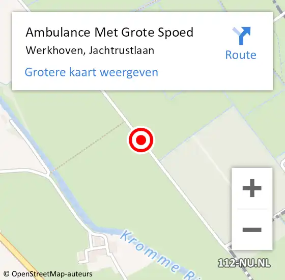 Locatie op kaart van de 112 melding: Ambulance Met Grote Spoed Naar Werkhoven, Jachtrustlaan op 27 augustus 2017 10:45