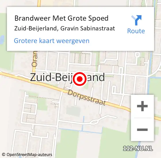 Locatie op kaart van de 112 melding: Brandweer Met Grote Spoed Naar Zuid-Beijerland, Gravin Sabinastraat op 30 januari 2014 17:54