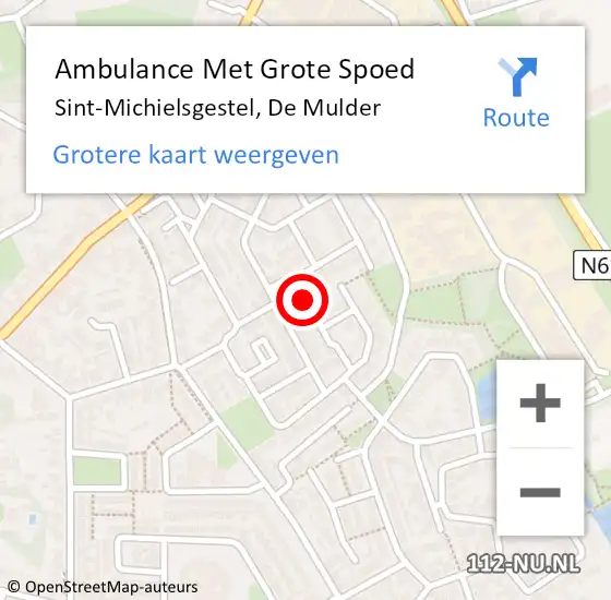 Locatie op kaart van de 112 melding: Ambulance Met Grote Spoed Naar Sint-Michielsgestel, De Mulder op 27 augustus 2017 10:52