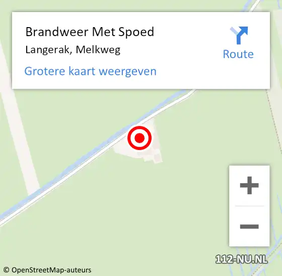 Locatie op kaart van de 112 melding: Brandweer Met Spoed Naar Langerak, Melkweg op 27 augustus 2017 12:48