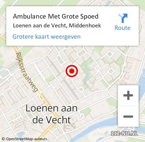 Locatie op kaart van de 112 melding: Ambulance Met Grote Spoed Naar Loenen aan de Vecht, Middenhoek op 27 augustus 2017 12:53