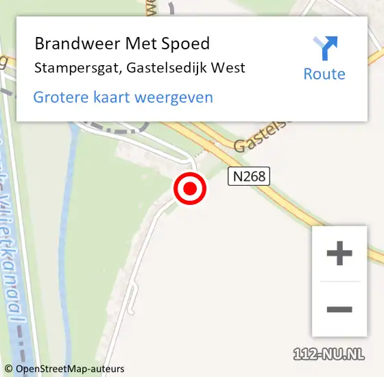 Locatie op kaart van de 112 melding: Brandweer Met Spoed Naar Stampersgat, Gastelsedijk West op 30 januari 2014 18:05