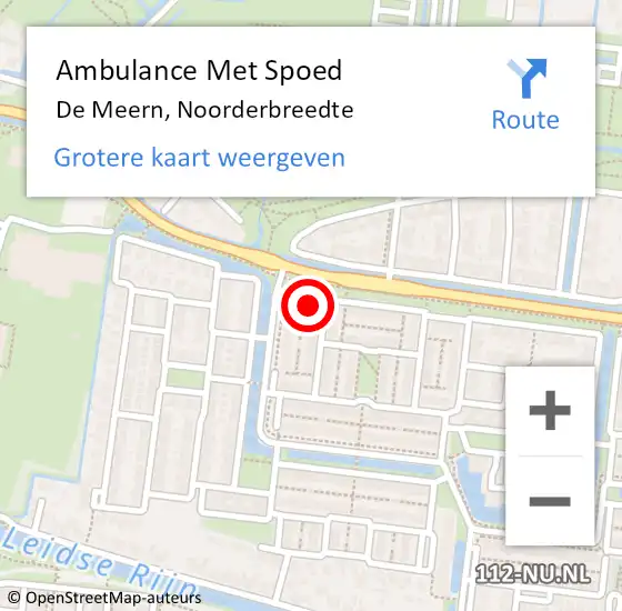 Locatie op kaart van de 112 melding: Ambulance Met Spoed Naar De Meern, Noorderbreedte op 27 augustus 2017 13:38