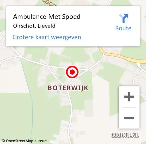 Locatie op kaart van de 112 melding: Ambulance Met Spoed Naar Oirschot, Lieveld op 27 augustus 2017 14:04